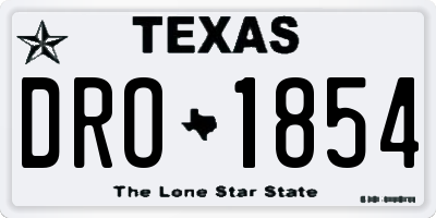 TX license plate DRO1854