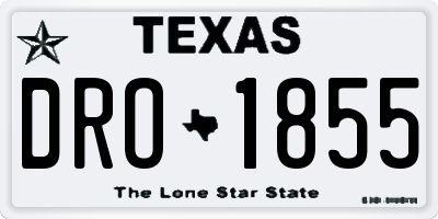 TX license plate DRO1855