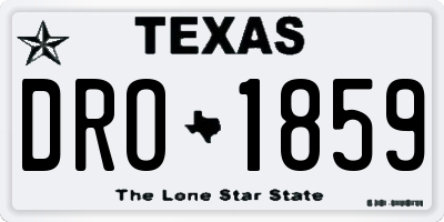 TX license plate DRO1859