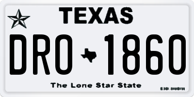 TX license plate DRO1860