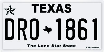 TX license plate DRO1861