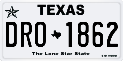 TX license plate DRO1862