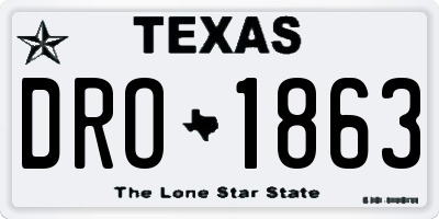 TX license plate DRO1863