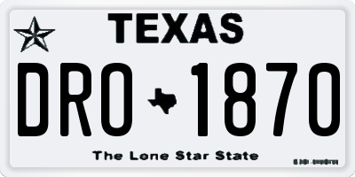 TX license plate DRO1870