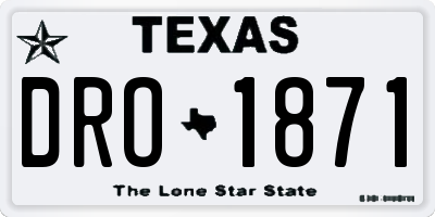 TX license plate DRO1871