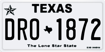 TX license plate DRO1872