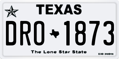 TX license plate DRO1873