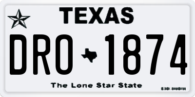 TX license plate DRO1874