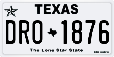 TX license plate DRO1876