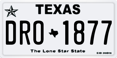 TX license plate DRO1877