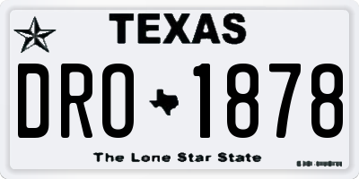 TX license plate DRO1878