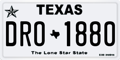 TX license plate DRO1880