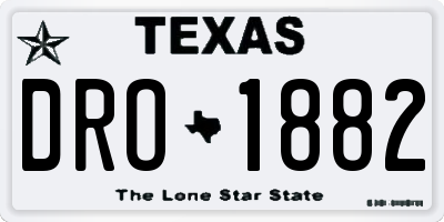 TX license plate DRO1882