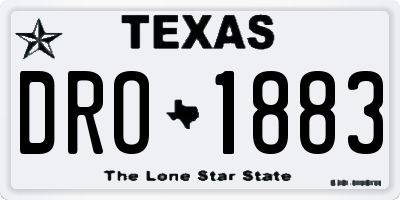 TX license plate DRO1883