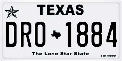 TX license plate DRO1884