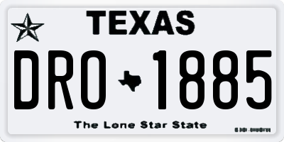 TX license plate DRO1885