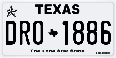 TX license plate DRO1886