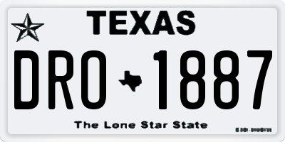 TX license plate DRO1887