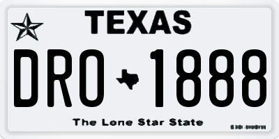 TX license plate DRO1888