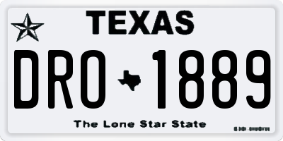TX license plate DRO1889