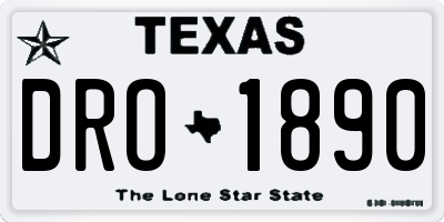 TX license plate DRO1890