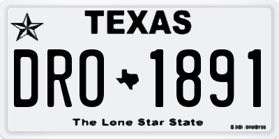 TX license plate DRO1891