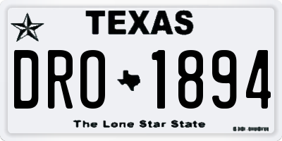 TX license plate DRO1894