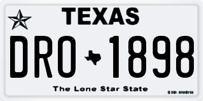 TX license plate DRO1898