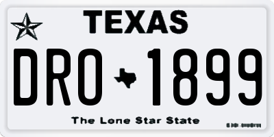 TX license plate DRO1899