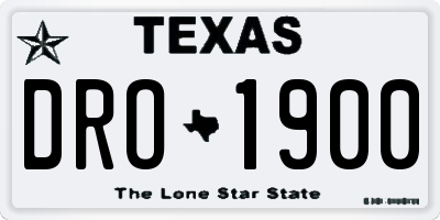 TX license plate DRO1900