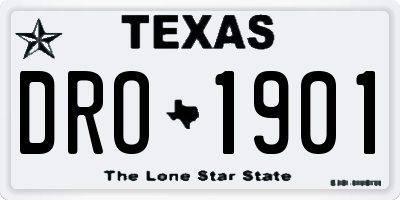TX license plate DRO1901