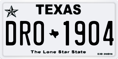 TX license plate DRO1904