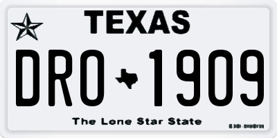 TX license plate DRO1909
