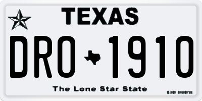 TX license plate DRO1910