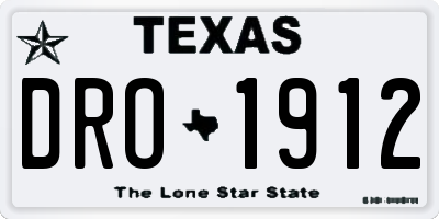 TX license plate DRO1912