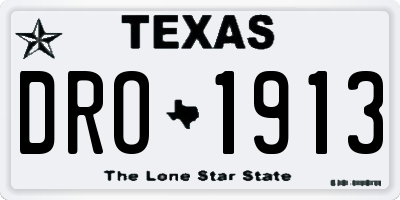 TX license plate DRO1913