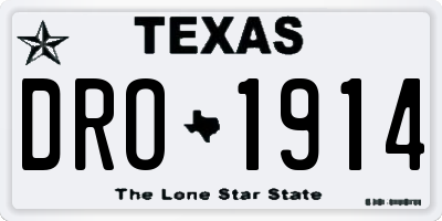 TX license plate DRO1914