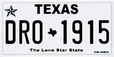 TX license plate DRO1915