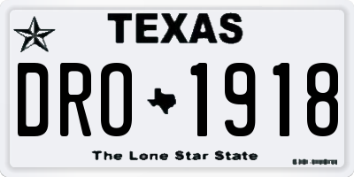 TX license plate DRO1918
