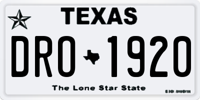 TX license plate DRO1920