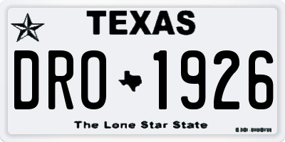 TX license plate DRO1926