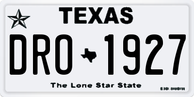 TX license plate DRO1927