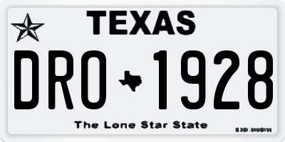 TX license plate DRO1928