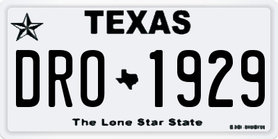 TX license plate DRO1929