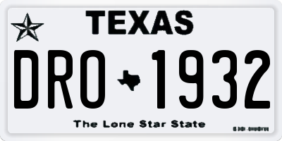 TX license plate DRO1932