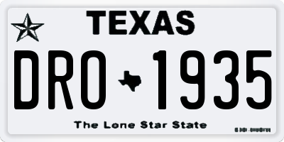 TX license plate DRO1935