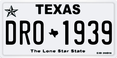 TX license plate DRO1939