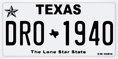 TX license plate DRO1940