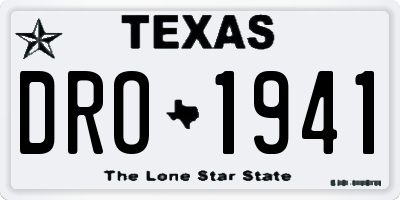 TX license plate DRO1941