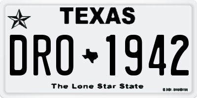 TX license plate DRO1942